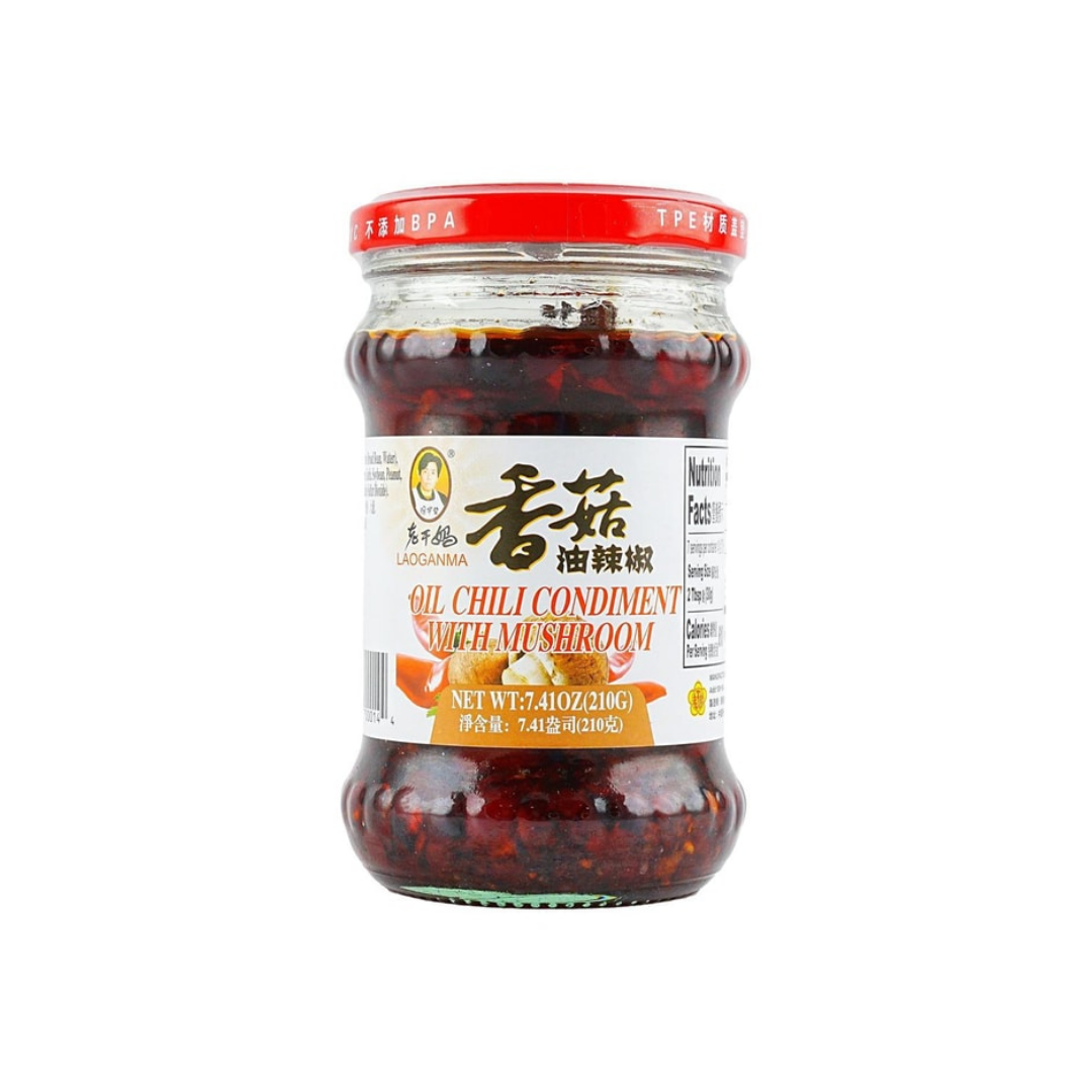 Laoganma Oil Chili Condiment with Mushroom 210g