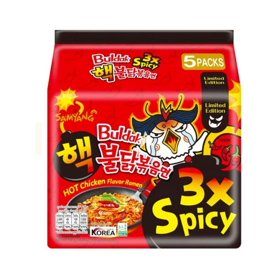 Samyang Buldak Hot Chicken Raman 3x Spicy Instant Noodles 5Pck