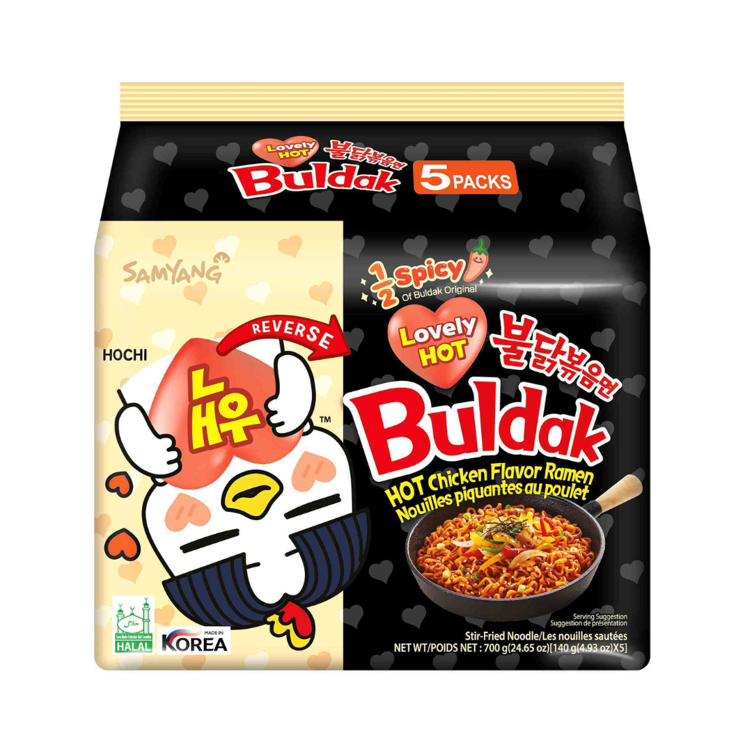 Samyang Buldak Lovely Hot 1/2 Spicy 5pk 700g
