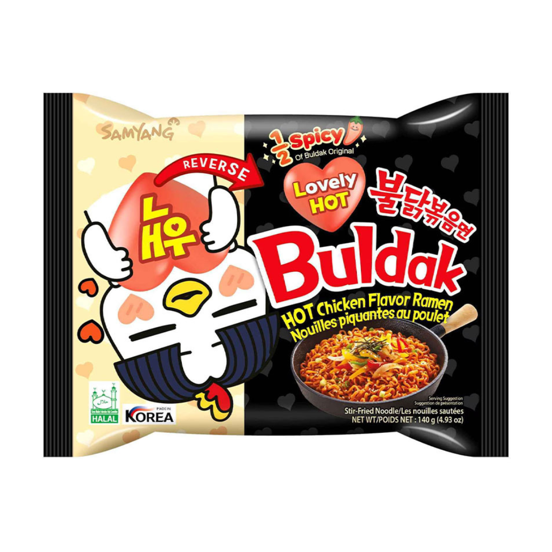 Samyang Buldak Lovely Hot 1/2 Spicy Chicken Ramen 140g